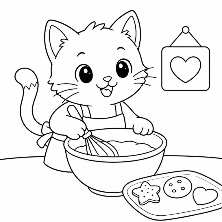 ねこ　と　おかしづくりの見本