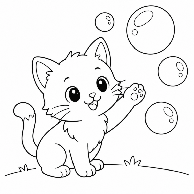 しゃぼんだま　と　ねこの見本