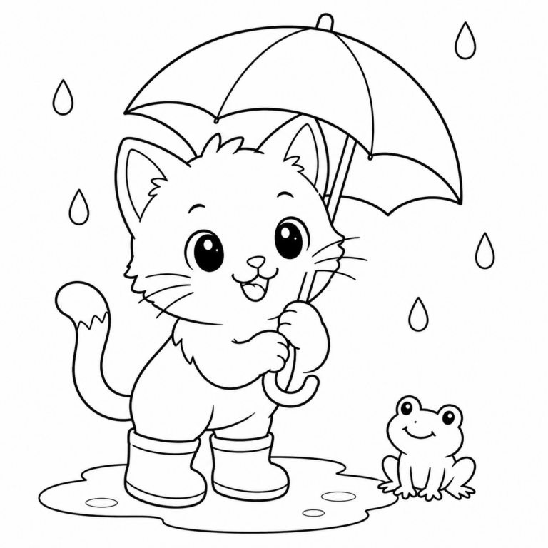 ねこ　と　かさの見本