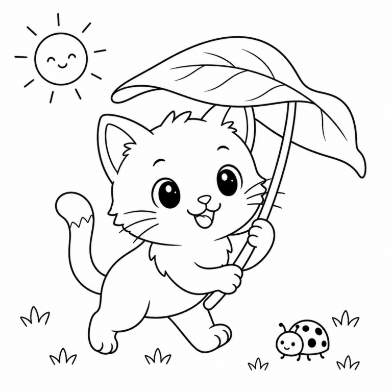 ねこ　と　はっぱの見本