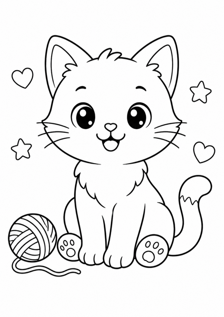 ねこのぬりえの見本
