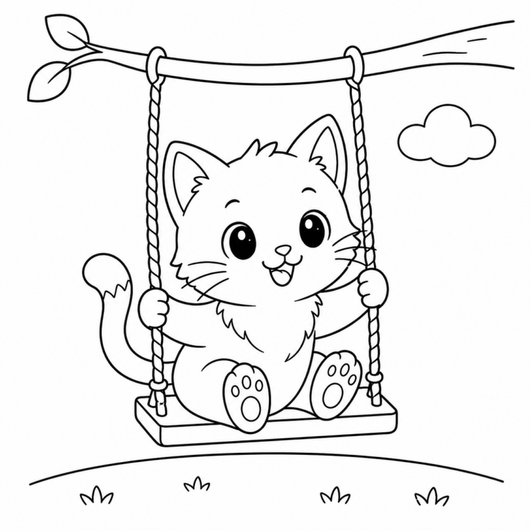ねこ　と　ぶらんこの見本