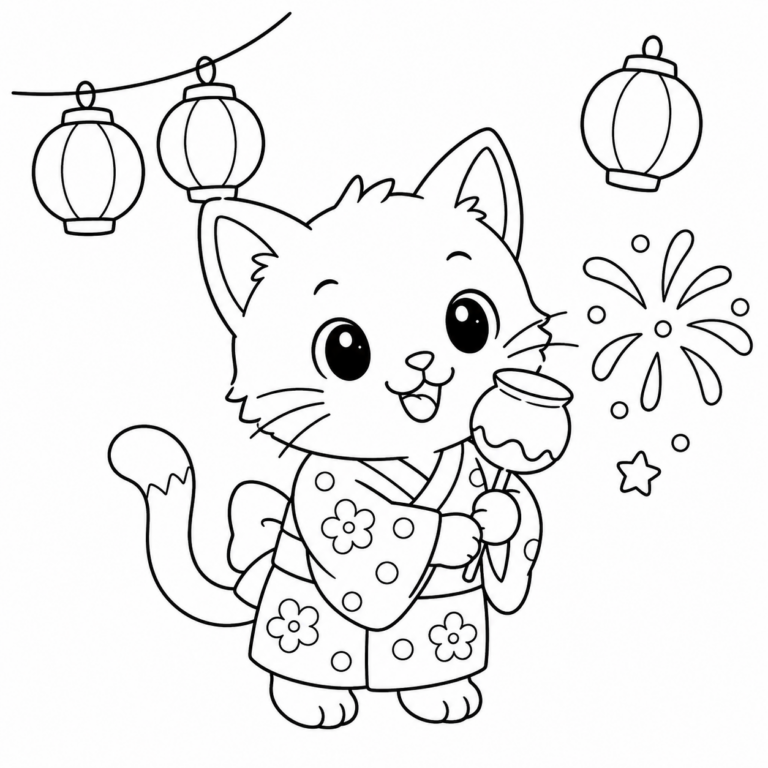 ねこ　と　なつまつりの見本