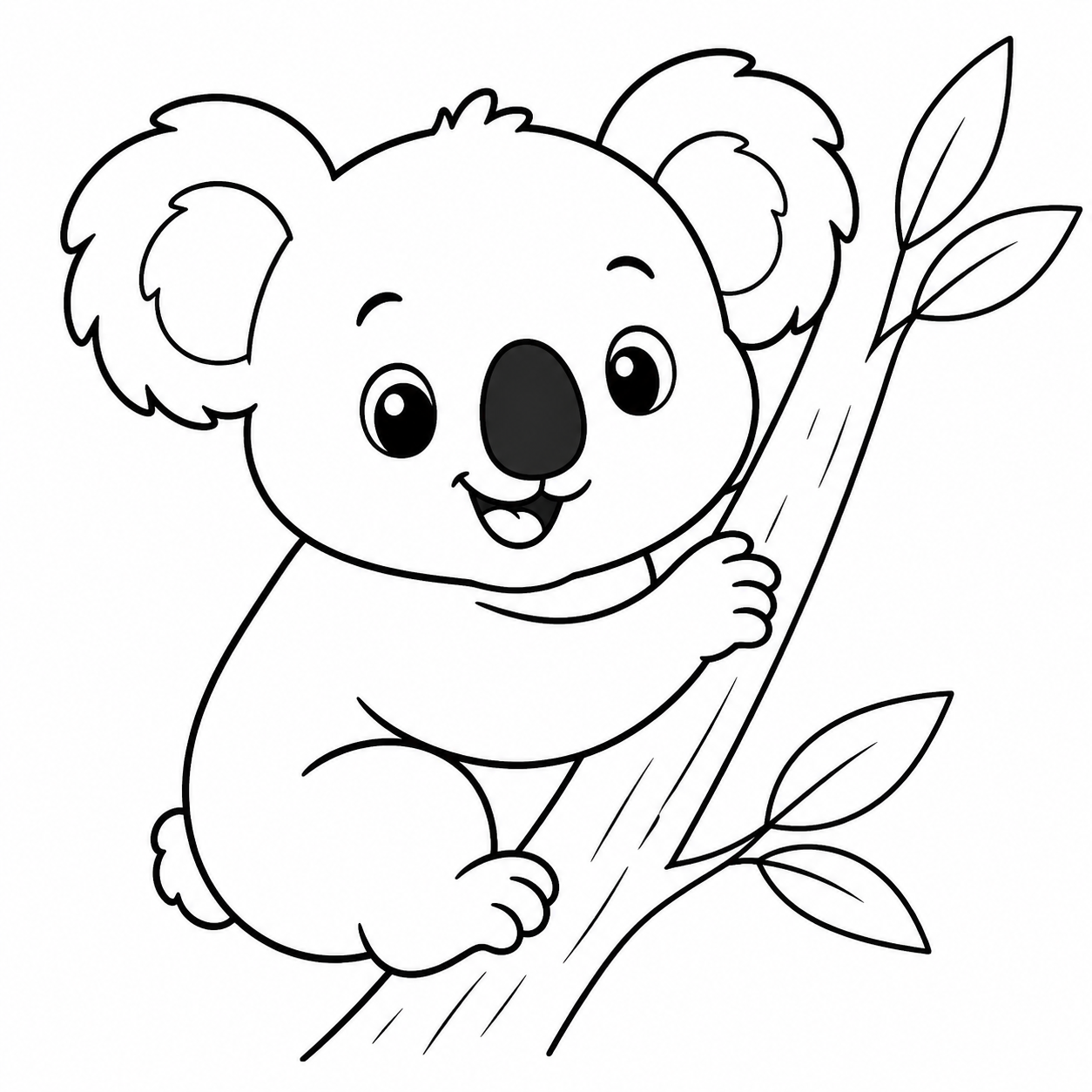 かわいい　こあらさんの印刷用塗り絵