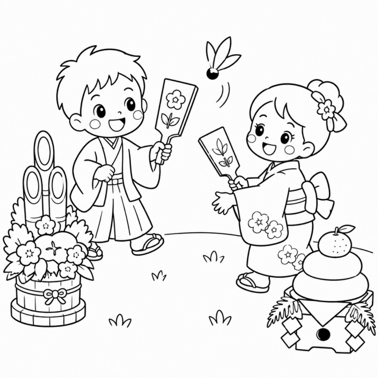 しんねんのぬりえの見本