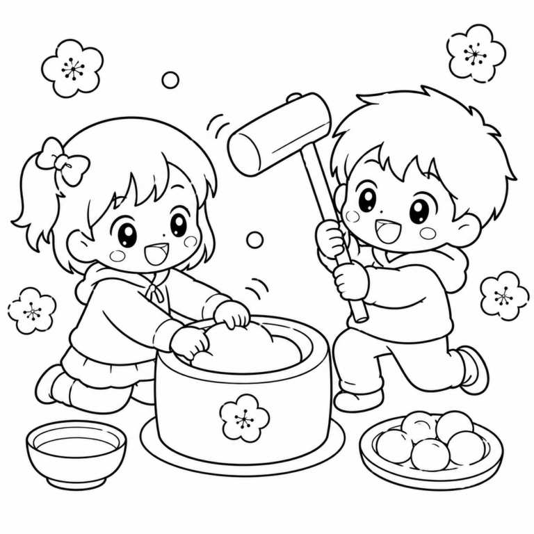 いっしょに　もちつきの見本