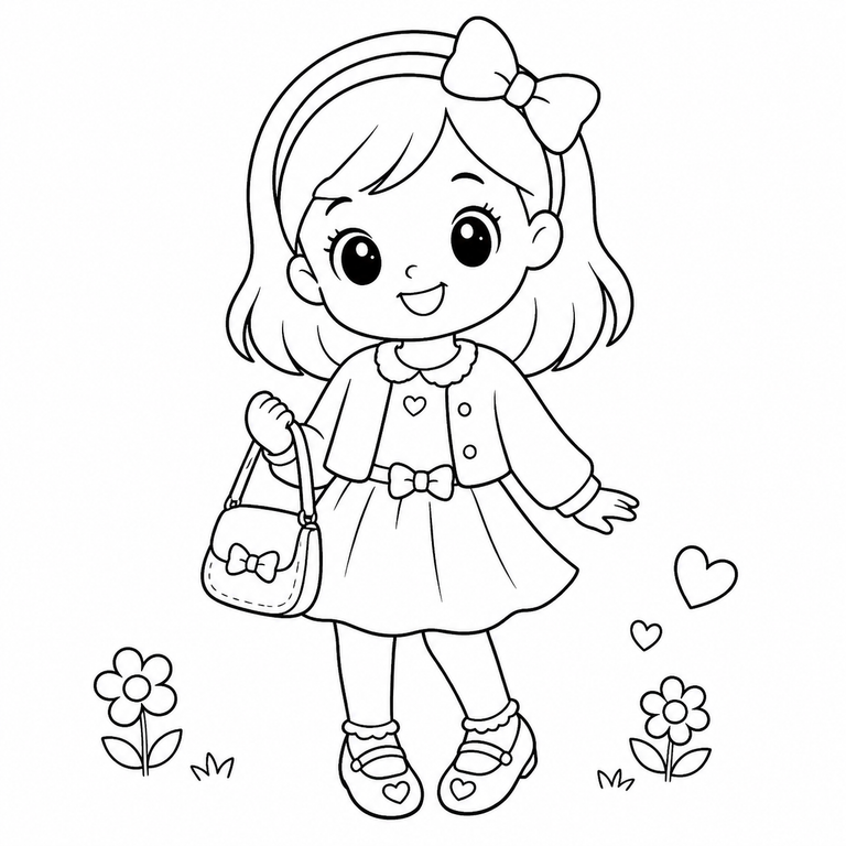 おでかけする　かわいい　おんなのこの見本
