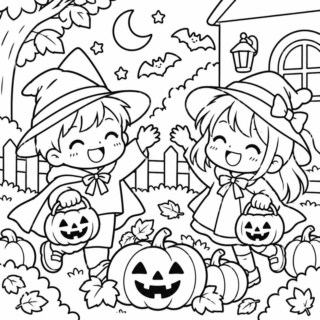 ハロウィン　５の印刷用塗り絵