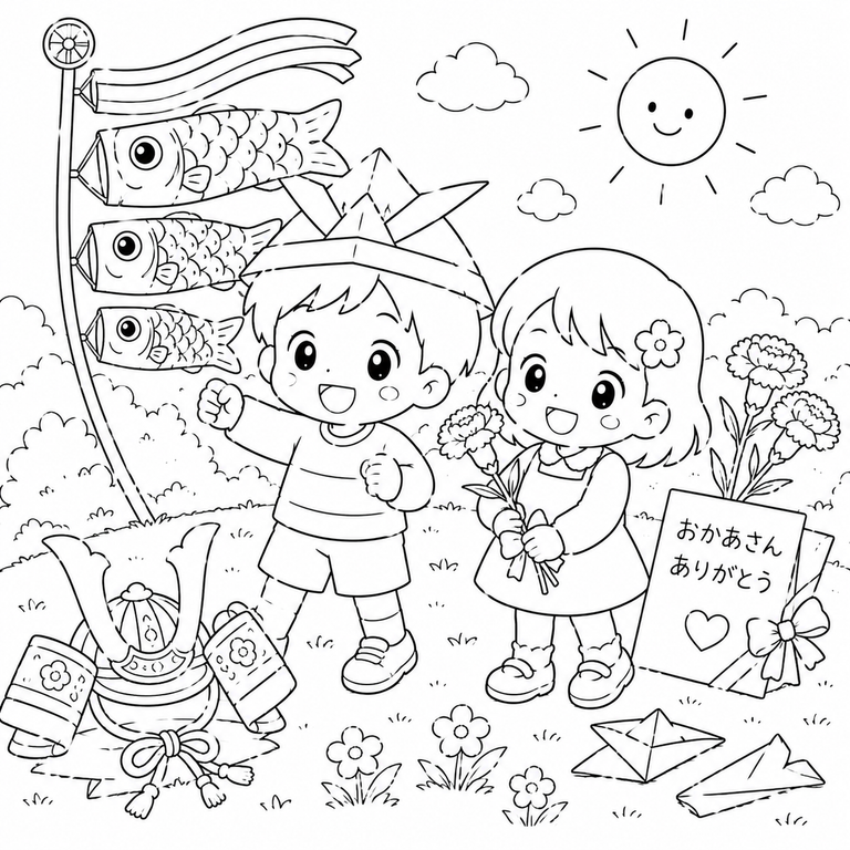 ５がつのお祝いの見本