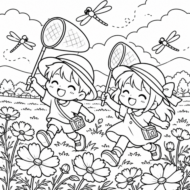とんぼとおいかけっこの見本