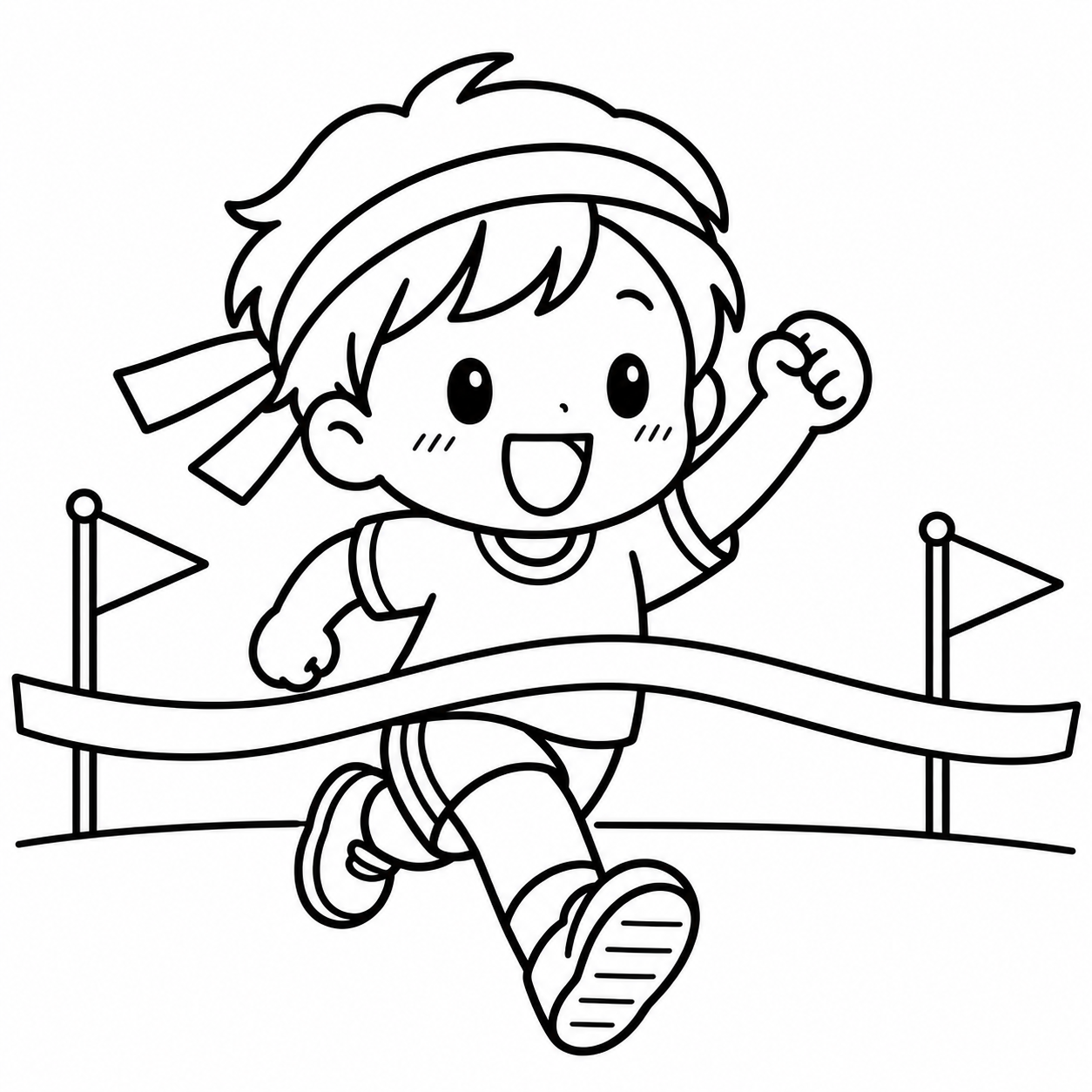 うんどうかい　ときょうそうの印刷用塗り絵