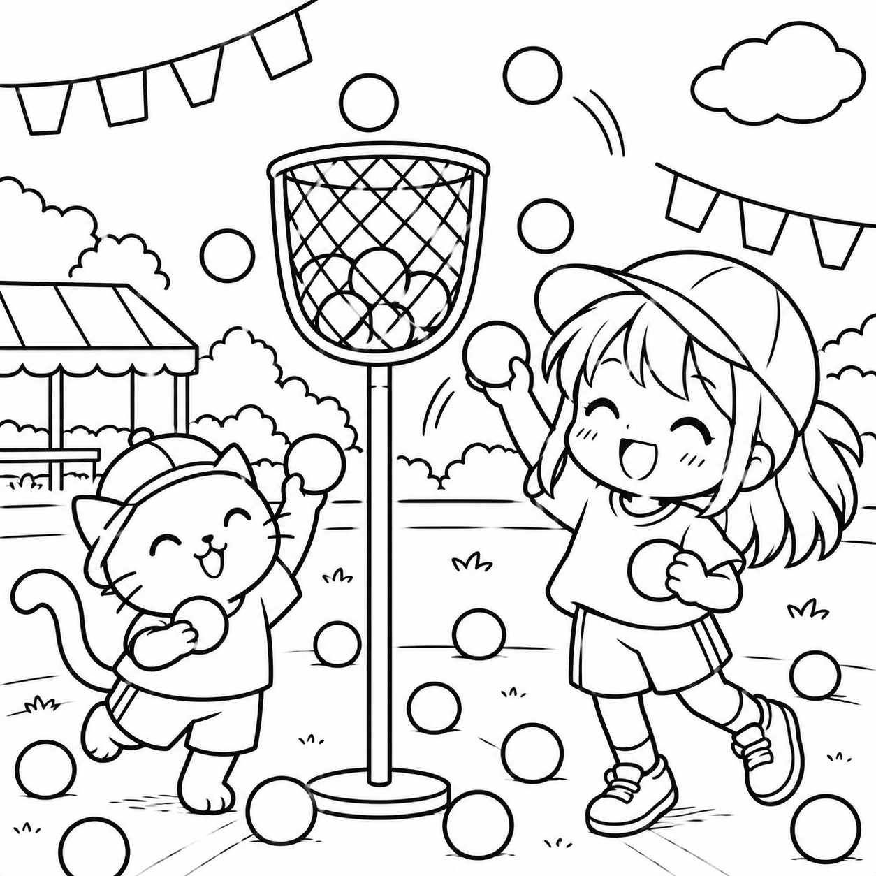 たまいれ　２の印刷用塗り絵