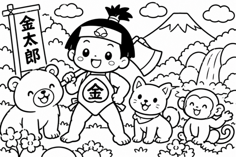 まさかりかついだ　ちからもちの　きんたろうの見本