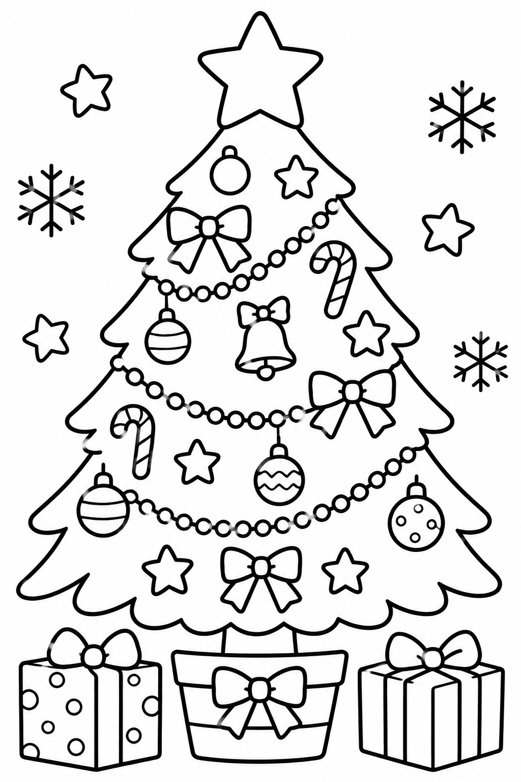 わくわくのクリスマスの印刷用塗り絵
