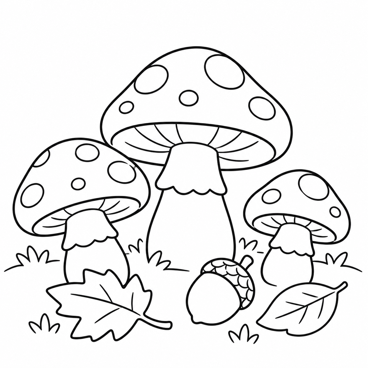 きのこのこのこげんきのこの印刷用塗り絵