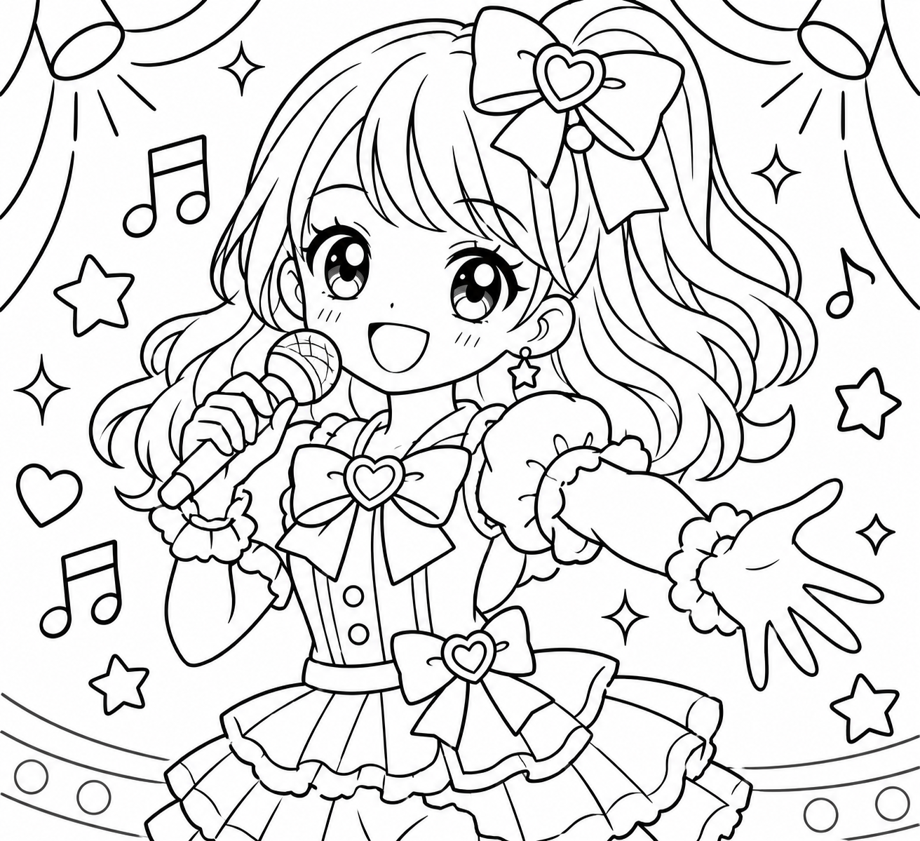 わたしもキミも一緒にアイドルの印刷用塗り絵