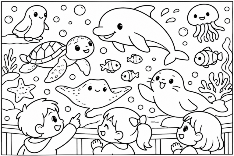 かわいい魚たちの水族館の見本