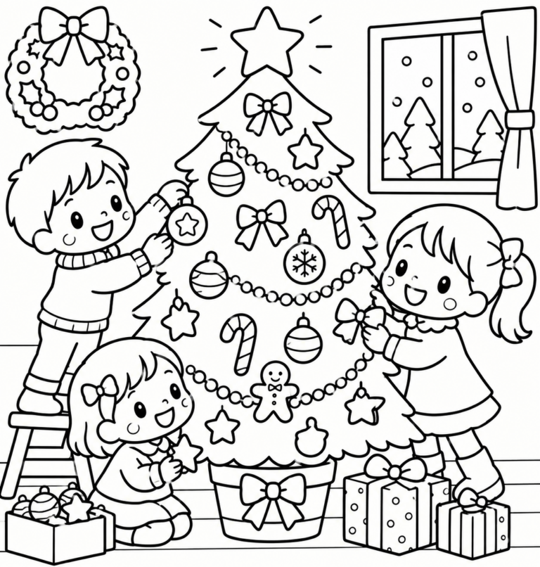みんなでクリスマスツリーをかざろうの見本