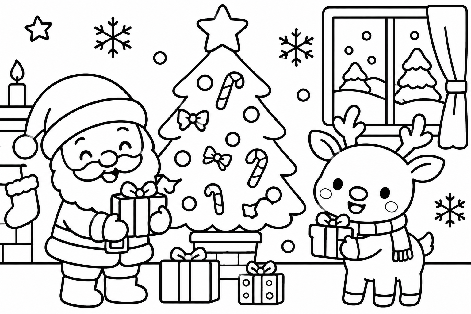 サンタさんからのプレゼントの印刷用塗り絵